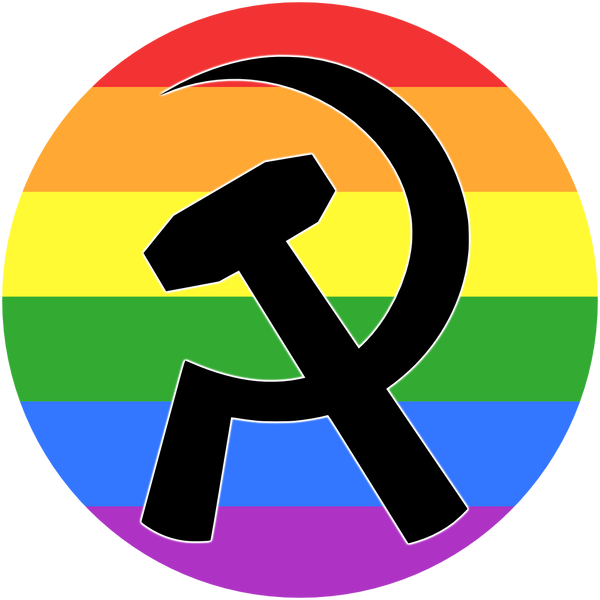 Hammer and Sickle Rainbow 1" Button Marxist Books