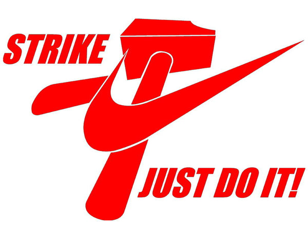 red nike logo just do it