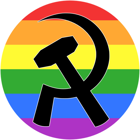 Hammer and Sickle Rainbow 1" Button