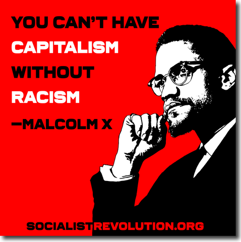 "You Can't Have Capitalism without Racism" Malcolm X Sticker