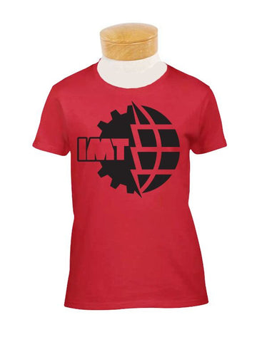 New IMT Logo Black on Red T-Shirt (Women's Fitted)